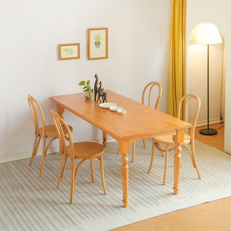 Rectangle Wood Top Dining table Modern Natural Finish Legs Dining Room Table Clearhalo 'Dining Tables & Seating' 'Dining Tables' 'dining_table' 'furn' 'furn_dining_table' 'Furniture' 'Kitchen & Dining Furniture' 1200x1200_18b4a3d6-1440-47e6-b49e-806cc818846c