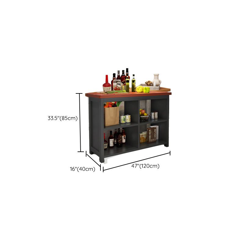 Dining Room Kitchen Island Table Modern Prep Table with Open Storage Clearhalo 'furn' 'furn_kitchen_islands_carts' 'Furniture' 'Kitchen & Dining Furniture' 'Kitchen Islands & Carts' 'kitchen_islands_carts' 1200x1200_18b4fa43-98b3-4ea4-9449-0cacef7c3482