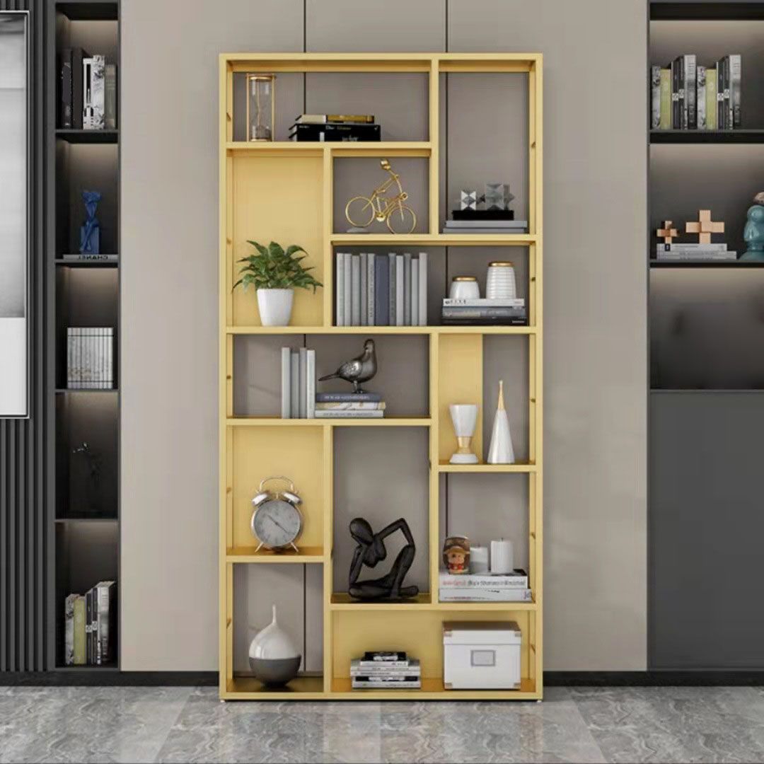 リビングルームのためのモダンメタルブックケースオープンシェルフ本棚79 "H x 12" w