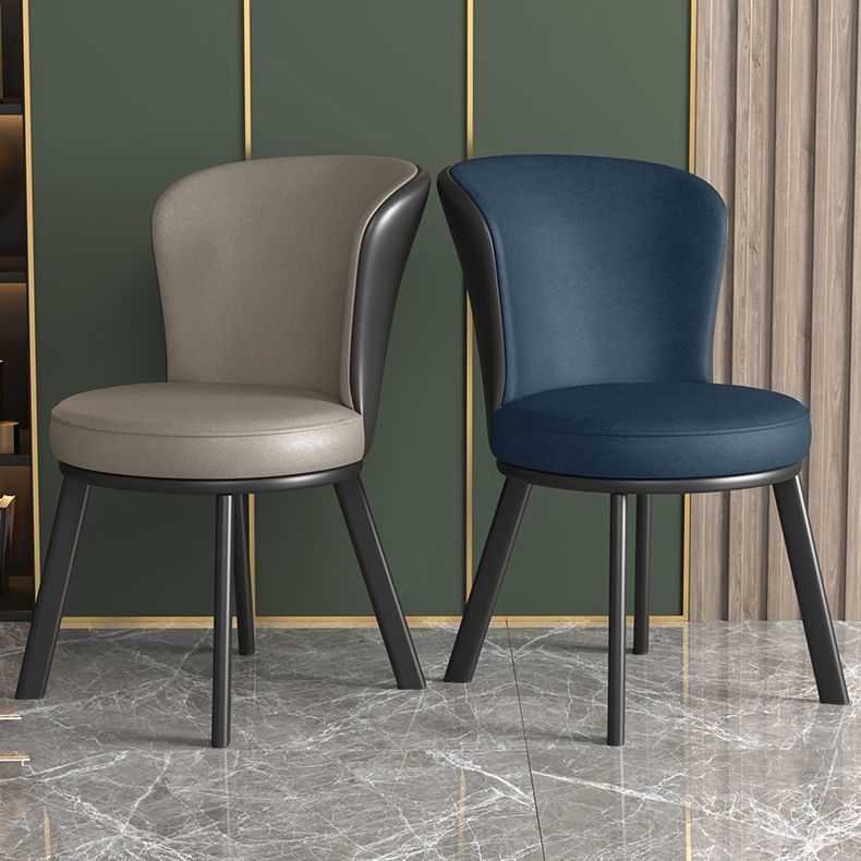Modern Style Faux Leather Side Chair Solid Back Armless Dining Chairs for Kitchen Clearhalo ' kitchen&dining_furn' 'Dining Chairs' 'Dining Tables & Seating' 'dining_chair' 'furn' 'furn_dining_chair' 'Furniture' 'furniture_dining_chair' 'Kitchen & Dining Furniture' 'kitchen' 1200x1200_18b7480e-ed2c-4305-ae31-7cd0b695bb52