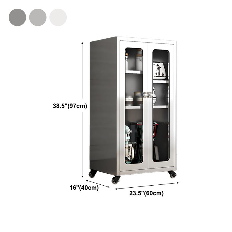 Steel Kitchen Sideboard Cabinet Modern Server Cabinet with Storage for Home Clearhalo 'buffet_sideboard' 'Buffets & Sideboards' 'furn' 'furn_buffet_sideboard' 'Furniture' 'furniture_buffet_sideboard' 'Kitchen & Dining Furniture' 1200x1200_18b8ec5f-d96a-4dea-b3fa-1f8f6c651b90