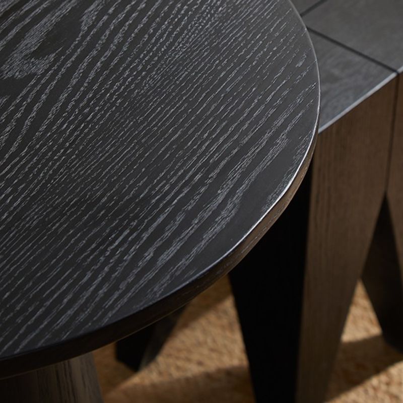 Modernistic Solid Wood Pedestal Round Living Room Side Table