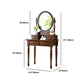 17.7"Wide Wood Makeup Vanity Set with Drawers and Mirror, Brown