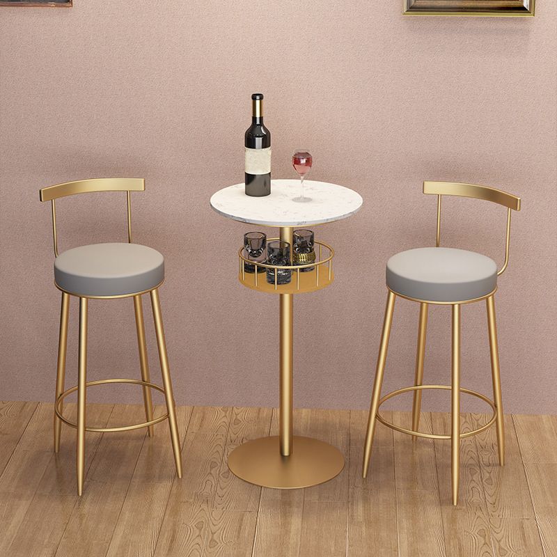 Contemporary Bar Dining Table Indoor Pedestal Marble Top Bar Height Table 42-Inch Top Clearhalo 'Bar Furniture' 'Bar Tables' 'bar_tables' 'furn' 'furn_bar_tables' 'Furniture' 'furniture_bar_tables' 'Kitchen & Dining Furniture' 'kitchen&dining_furn' 'kitchen' 1200x1200_18bd082a-6860-42ac-8118-e2d10bc61ef0