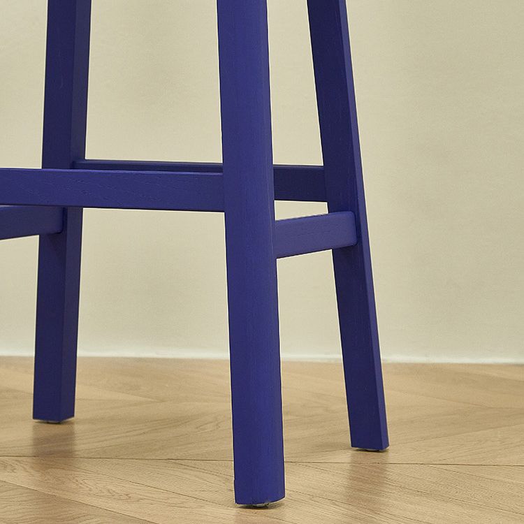 Contemporary Ash Wood Contoured Seat Indoor Armless Bar Stools