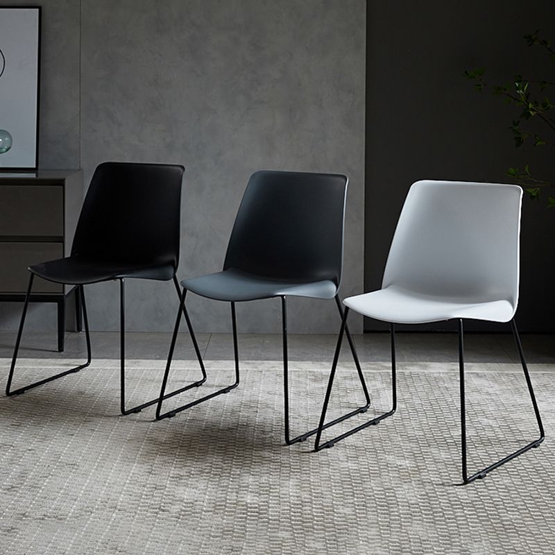 Industrial Style Plastic Dining Armless Chairs Solid Back Armless Dining Chair Clearhalo ' kitchen&dining_furn' 'Dining Chairs' 'Dining Tables & Seating' 'dining_chair' 'Furniture' 'furniture_dining_chair' 'Kitchen & Dining Furniture' 'kitchen' 1200x1200_18bdebe8-391b-4f5b-b57e-81dac8b7957a