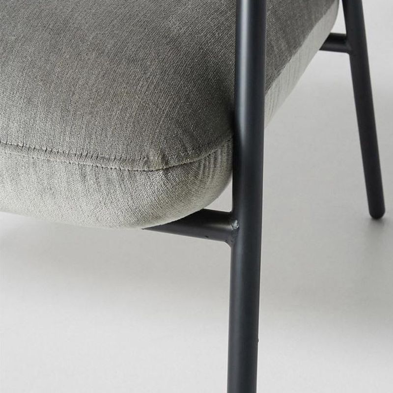 Metal Contemporary Indoor Arm Chair Matte Fabric Open Back Chair Clearhalo ' kitchen&dining_furn' 'Dining Chairs' 'Dining Tables & Seating' 'dining_chair' 'furn' 'furn_dining_chair' 'Furniture' 'furniture_dining_chair' 'Kitchen & Dining Furniture' 'kitchen' 1200x1200_18bf5e45-ad8c-48e1-b767-a569ce850ac3