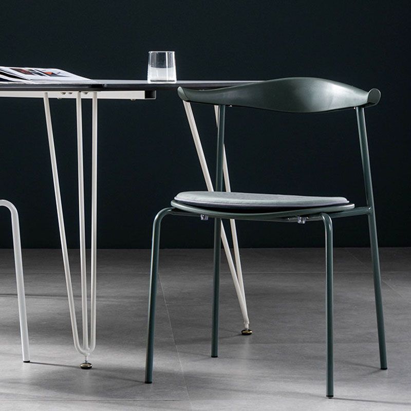 Contemporary Open Back Chair Dining Armless Side Chair with Metal Legs Clearhalo ' kitchen&dining_furn' 'Dining Chairs' 'Dining Tables & Seating' 'dining_chair' 'furn' 'furn_dining_chair' 'Furniture' 'furniture_dining_chair' 'Kitchen & Dining Furniture' 'kitchen' 1200x1200_18c1268e-edeb-41b6-9702-6e3fa1396d85