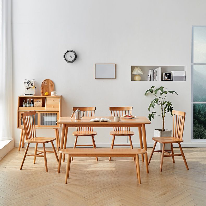 Modern Solid Wood Kitchen Dining Table Standard Rectangle Shape Dining Table with 4 Legs Base Clearhalo ' dining_table' 'Dining Tables & Seating' 'Dining Tables' 'furn' 'furn_dining_table' 'Furniture' 'furniture_dining_table' 'Kitchen & Dining Furniture' 'kitchen&dining_furn' 'kitchen' 'kitchen_dining_table' 1200x1200_18c14ae8-8904-4da4-a4ee-93ad23a14216