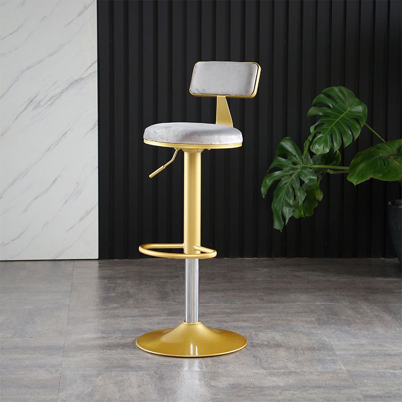 Glam Matte Finish Velvet Counter Stool Adjustable Height Footrest Barstool Clearhalo 'Bar Furniture' 'Bar Stools' 'bar_stools' 'furn' 'furn_bar_stools' 'Furniture' 'furniture_bar_stools' 'Kitchen & Dining Furniture' 1200x1200_18c1a30b-9f33-4a10-aa09-22960951f56f