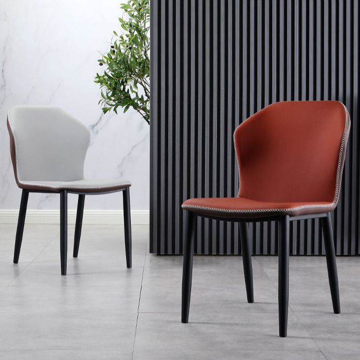 Scandinavian Home Side Chair Indoor Wingback Metal Armless Dining Room Chair Clearhalo ' kitchen&dining_furn' 'Dining Chairs' 'Dining Tables & Seating' 'dining_chair' 'furn' 'furn_dining_chair' 'Furniture' 'furniture_dining_chair' 'Kitchen & Dining Furniture' 'kitchen' 1200x1200_18c45b67-c8e3-4c09-8083-e47c56c58e81