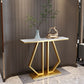 Glam Console Accent Table 11.81" W Sofa Console Table in Marble