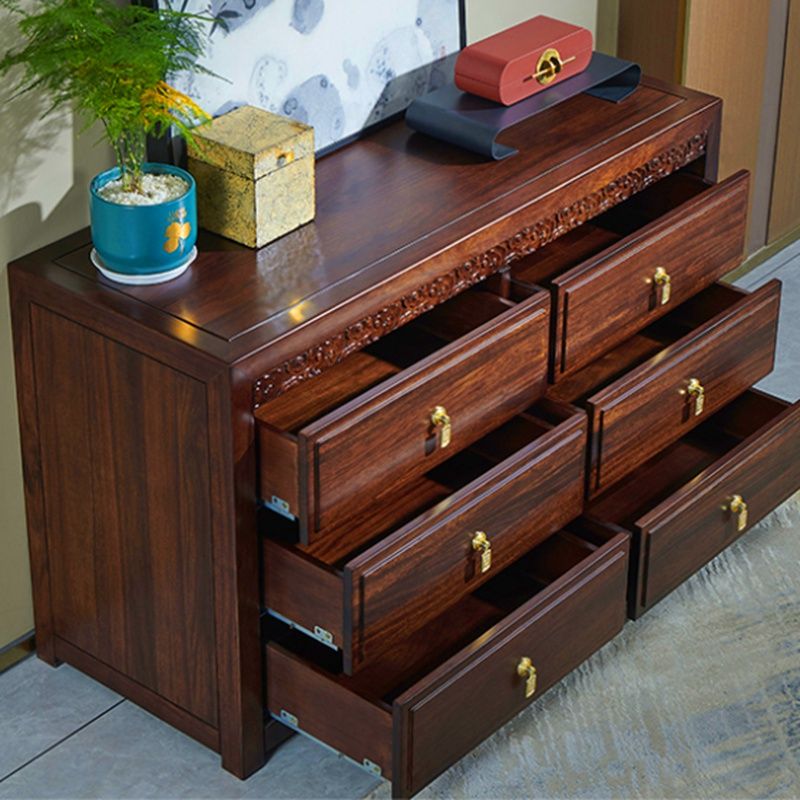 Mid-Century Modern Solid Wood Chest 27.56" Tall 6 - Drawer Accent Chest Clearhalo 'Cabinets & Chests' 'cabinets_chests' 'furn' 'furn_cabinets_chests' 'Furniture' 'Living Room Furniture' 1200x1200_18c5df8f-7b9e-48dd-a517-2add641cb554