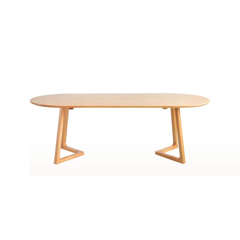 Bureau de base de traîneau en bois de caoutchouc ovale ovale 29,5 "h Home Writing Desk