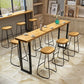 Industrial Style Bar Table 42-inch Height Original Wood Metal Base Bistro Table Clearhalo 'Bar Furniture' 'Bar Tables' 'bar_tables' 'furn' 'furn_bar_tables' 'Furniture' 'furniture_bar_tables' 'Kitchen & Dining Furniture' 'kitchen&dining_furn' 'kitchen' 1200x1200_18c71f5d-60ae-4860-90e8-f6cfba7bd350