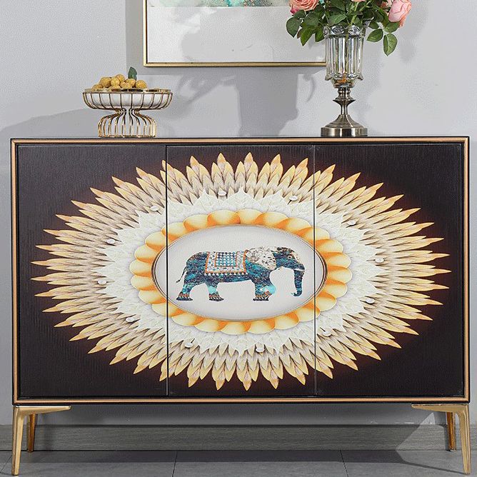 Glam Sideboard Engineered Wood Sideboard with Doors for Living Room Clearhalo 'buffet_sideboard' 'Buffets & Sideboards' 'furn' 'furn_buffet_sideboard' 'Furniture' 'Kitchen & Dining Furniture' 1200x1200_18c782b7-cede-4321-ad2b-9f24932c1623