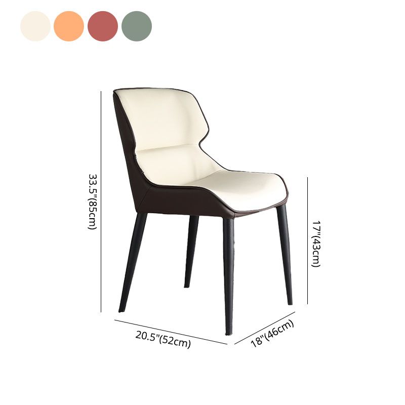 Contemporary Wingback Side Chairs Leather Dining Side Chair for Kitchen Clearhalo 'Dining Chairs' 'Dining Tables & Seating' 'dining_chair' 'furn' 'furn_dining_chair' 'Furniture' 'Kitchen & Dining Furniture' 1200x1200_18c83038-f67b-4d68-93ad-a62836da5bf0