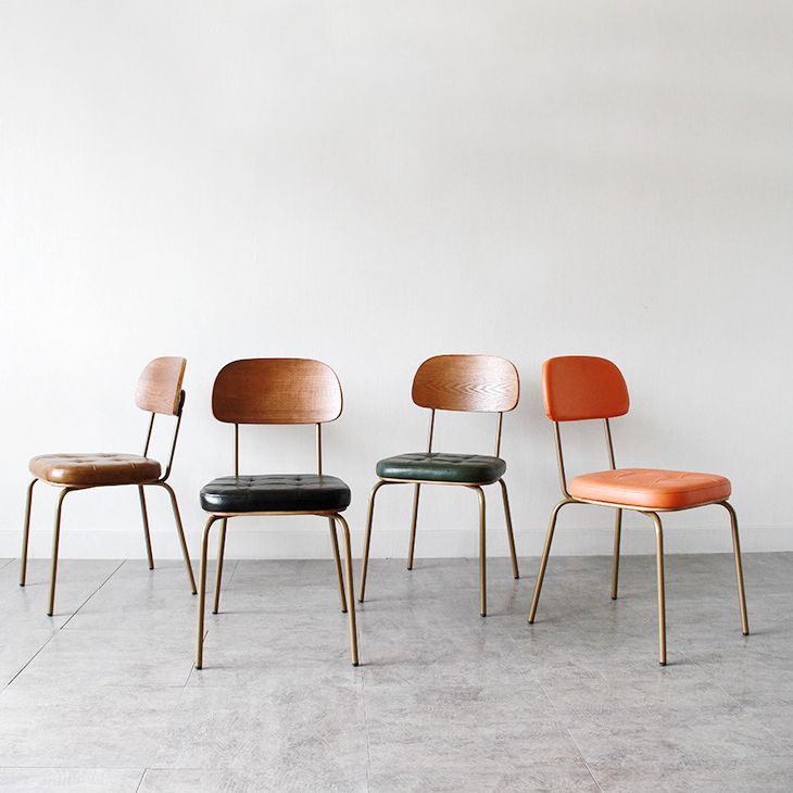 Industrial Style PU Leather Dining Chairs Open Back Dining Arm Side Chairs for Home Clearhalo ' kitchen&dining_furn' 'Dining Chairs' 'Dining Tables & Seating' 'dining_chair' 'furn' 'furn_dining_chair' 'Furniture' 'furniture_dining_chair' 'Kitchen & Dining Furniture' 'kitchen' 1200x1200_18c850eb-d4f4-40dc-a0b7-c078b5c2f253