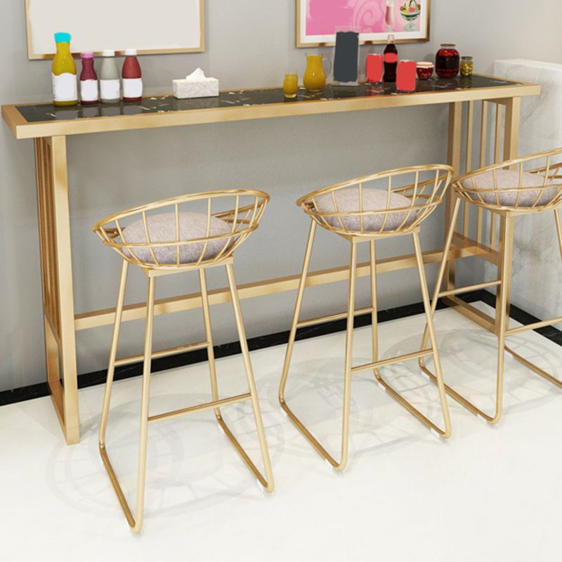 Modern Bar Height Table Faux Marble Top Bistro Table with Gold Base Clearhalo 'Bar Furniture' 'Bar Tables' 'bar_tables' 'furn' 'furn_bar_tables' 'Furniture' 'Kitchen & Dining Furniture' 1200x1200_18c8d9d7-2c03-468f-b0e6-d809c06c5fa5