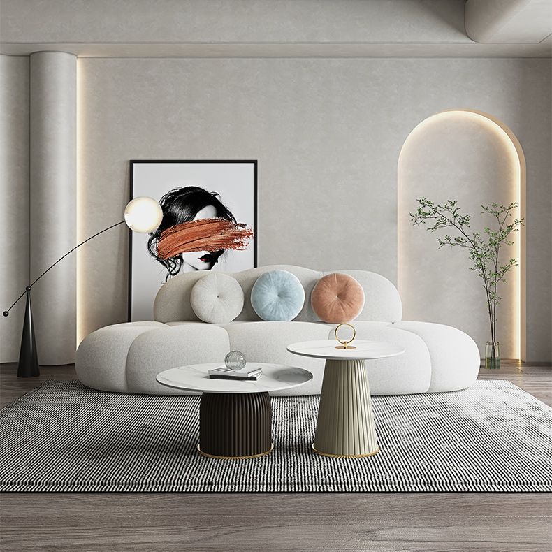 現代的な28.74 "Hウール3リビングルームのためのシーターアームレスソファ