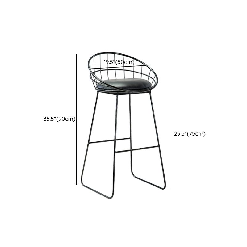 Black Metal Bar Stool Industrial Bar Height Armless Stool with Cushion Clearhalo 'Bar Furniture' 'Bar Stools' 'bar_stools' 'furn' 'furn_bar_stools' 'Furniture' 'Kitchen & Dining Furniture' 1200x1200_18c9c5bd-9f1b-4633-8c40-b66d22c13001