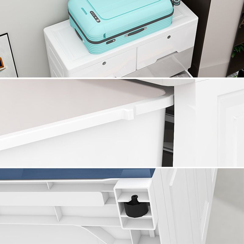 Plastic Storage Cabinet With Drawer Modern Wardrobe Cabinet for Home Clearhalo 'Armoires & Wardrobes' 'armoires_wardrobes' 'Bedroom Furniture' 'furn' 'furn_armoires_wardrobes' 'Furniture' 1200x1200_18ca4fff-293a-4b1f-b458-589b4364527a