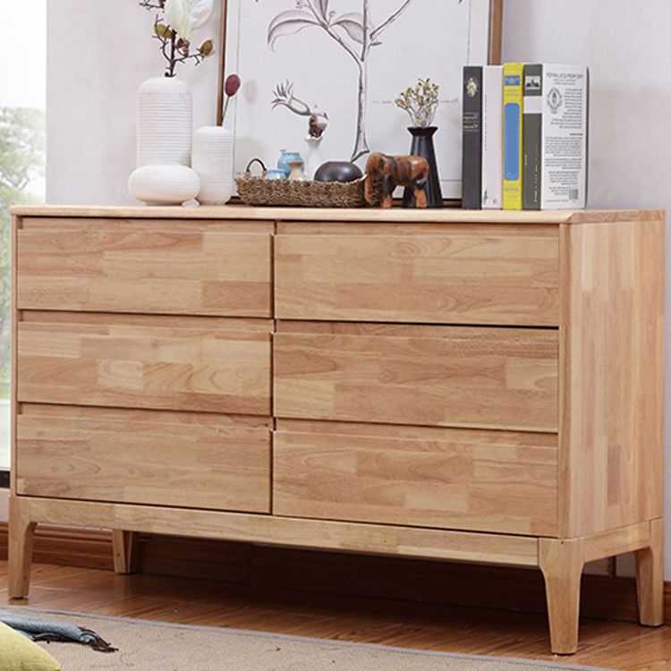 Modern Natural Rectangle Accent Chest with Drawers in Rubberwood Clearhalo 'Cabinets & Chests' 'cabinets_chests' 'furn' 'furn_cabinets_chests' 'Furniture' 'Living Room Furniture' 1200x1200_18cacc1c-2142-4dad-8a3f-0fc5859fb069