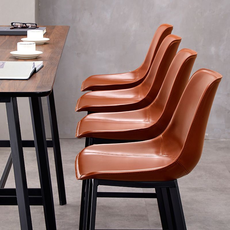 Leather Bar Stool Modern Backrest Counter Stool for Dining Room Clearhalo 'Bar Furniture' 'Bar Stools' 'bar_stools' 'furn' 'furn_bar_stools' 'Furniture' 'Kitchen & Dining Furniture' 1200x1200_18cadefe-9d47-4e00-99fe-2f932528654c