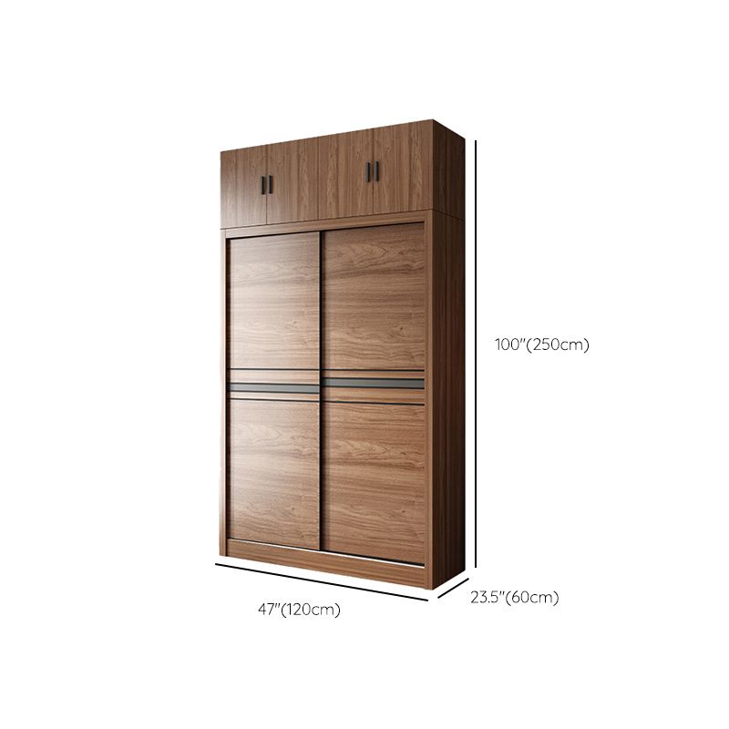 Gabinete de almacenamiento de madera de dormitorio Puertas correderas tradicionales Armario