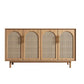 Contemporary Brown Wicker Doors Sideboard Solid Wood Buffet Table with Doors Clearhalo 'buffet_sideboard' 'Buffets & Sideboards' 'furn' 'furn_buffet_sideboard' 'Furniture' 'Kitchen & Dining Furniture' 1200x1200_18cb326d-6a4a-408f-8843-8b045e3bfbc1