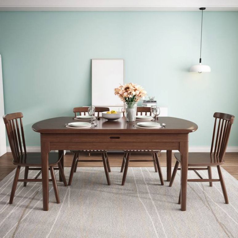 Contemporary Round Dining Table Rubberwood Solid Wood Table with 4 Legs Clearhalo ' dining_table' 'Dining Tables & Seating' 'Dining Tables' 'furn' 'furn_dining_table' 'Furniture' 'furniture_dining_table' 'Kitchen & Dining Furniture' 'kitchen&dining_furn' 'kitchen' 'kitchen_dining_table' 1200x1200_18cbb587-abad-42dd-b49c-940723006cf4