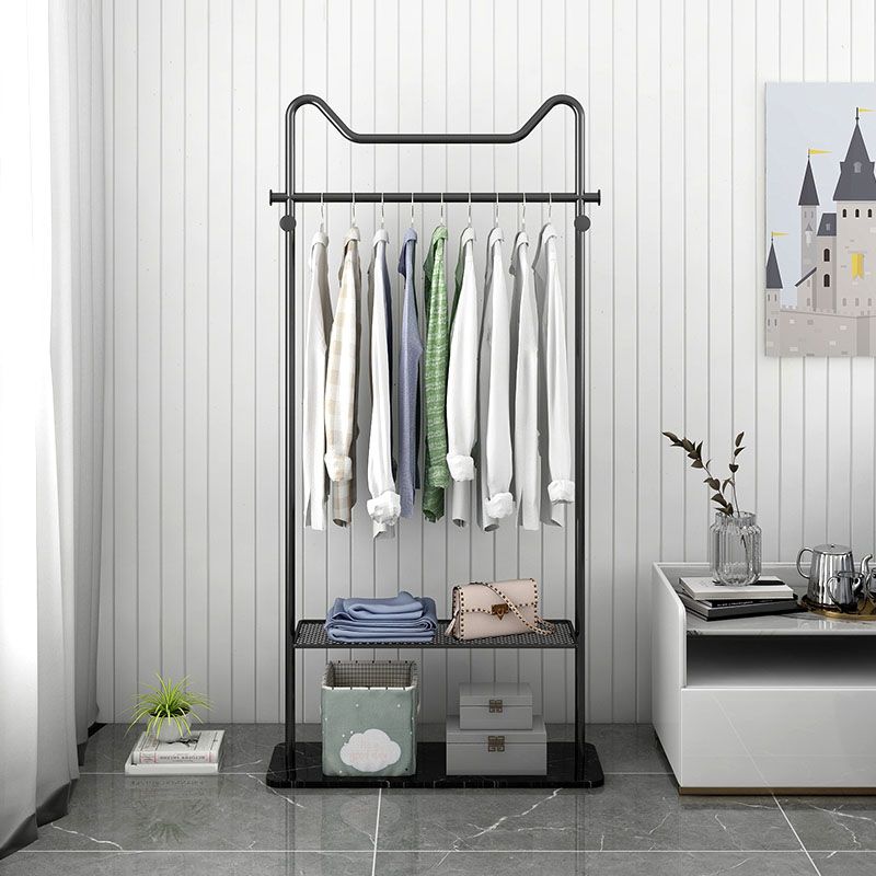 Moderner Stil Metallic -Gack Rack Feste Farben Haken Design freistehender Kleiderstange