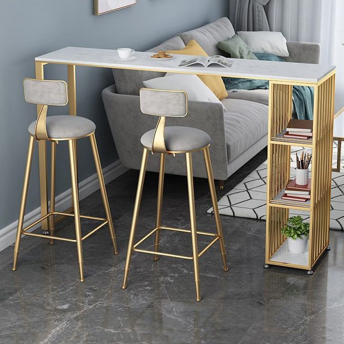 Glam Marble 1/2/3 Pieces Counter Height Set Rectangle Indoor Counter Set with Storage Clearhalo 'Bar Furniture' 'furn' 'furn_home_bar_bar_sets' 'Furniture' 'Home Bars & Bar Sets' 'home_bar_bar_sets' 'Kitchen & Dining Furniture' 1200x1200_18d0c2f0-d28c-4a8a-9367-acc4e35315d8