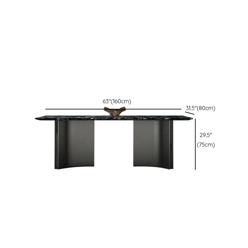 Modern Stone Rectangle Dining Table Stainless Steel Base for Dining Room Clearhalo 'Dining Tables & Seating' 'Dining Tables' 'dining_table' 'furn' 'furn_dining_table' 'Furniture' 'Kitchen & Dining Furniture' 1200x1200_18d2c245-fab7-4c4f-a03d-c5ccc794b2c2