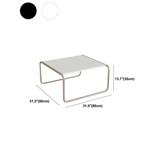 Modern Sled Wooden Coffee Table Set Rectangular Top Shape Cocktail Table