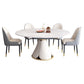Table à manger ronde sur pied moderne, Table en pierre pour salle à manger et cuisine