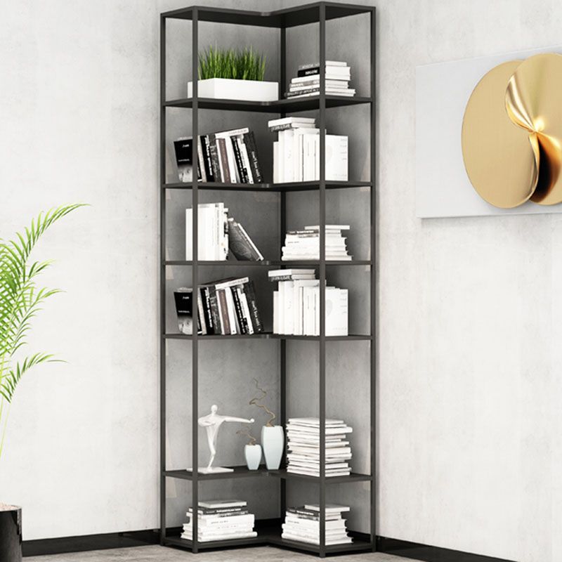 Contemporary Open Back Standard Bookshelf Metal Bookcase for Study Room Clearhalo 'Bookcases' 'furn' 'furn_bookcases' 'Furniture' 'Office Furniture' 1200x1200_18d731ef-b8a8-4bec-ab55-f64353717222
