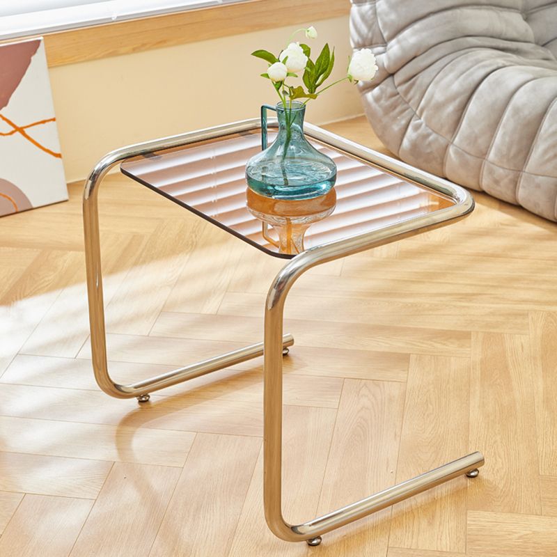 Tavolo laterale in metallo modernistico C vetro Topta laterale superiore per soggiorno