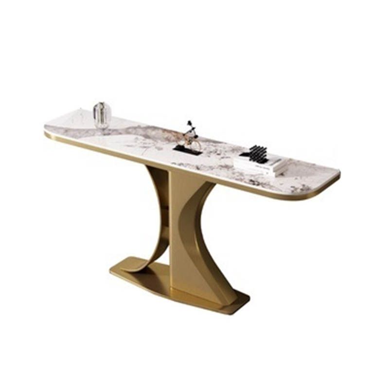 Tavolino moderno console a mezza luna tavolino in oro/grigio