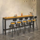 Industrial Style 1/6/11 Pieces Bar Table Set Rectangle Pine Wood Counter Table with Stools