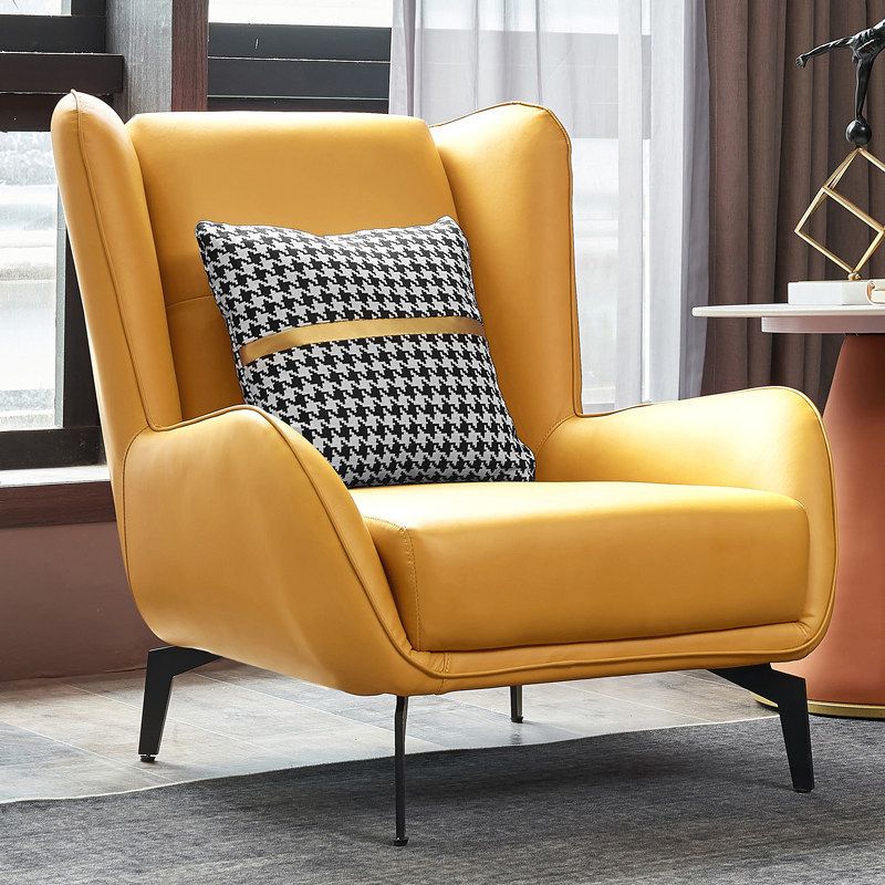 Chaise en faux cuir en cuir 30,31 "L x 37,79" W x 34,64 "H Chaise d'armes pour le salon