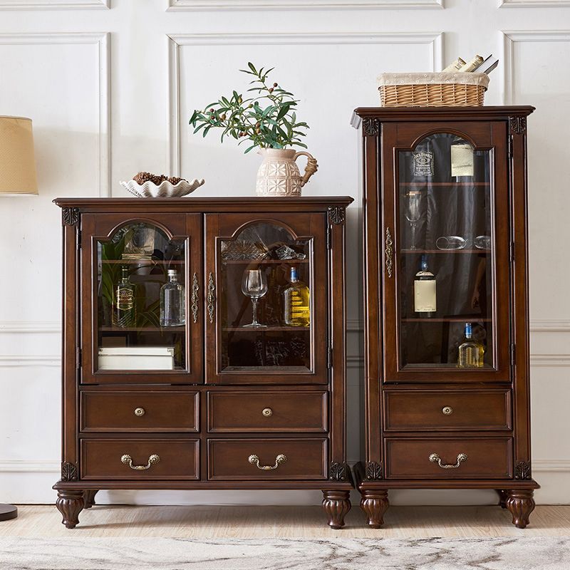 Traditional Display Stand Rubberwood Hutch Cabinet for Living Room Clearhalo 'Display & China Cabinets' 'display_china_cabinets' 'furn' 'furn_display_china_cabinets' 'Furniture' 'Kitchen & Dining Furniture' 1200x1200_18de1241-c552-4176-87e2-f50e5287d0f7