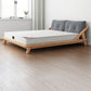 Midden-eeuws modern bedframe massief houten standaard bed as gestoffeerd hoofdeinde hoofdeinde