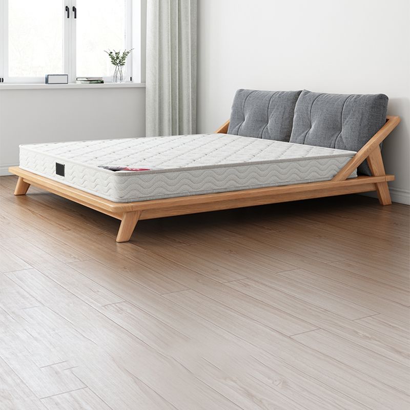 Midden-eeuws modern bedframe massief houten standaard bed as gestoffeerd hoofdeinde hoofdeinde