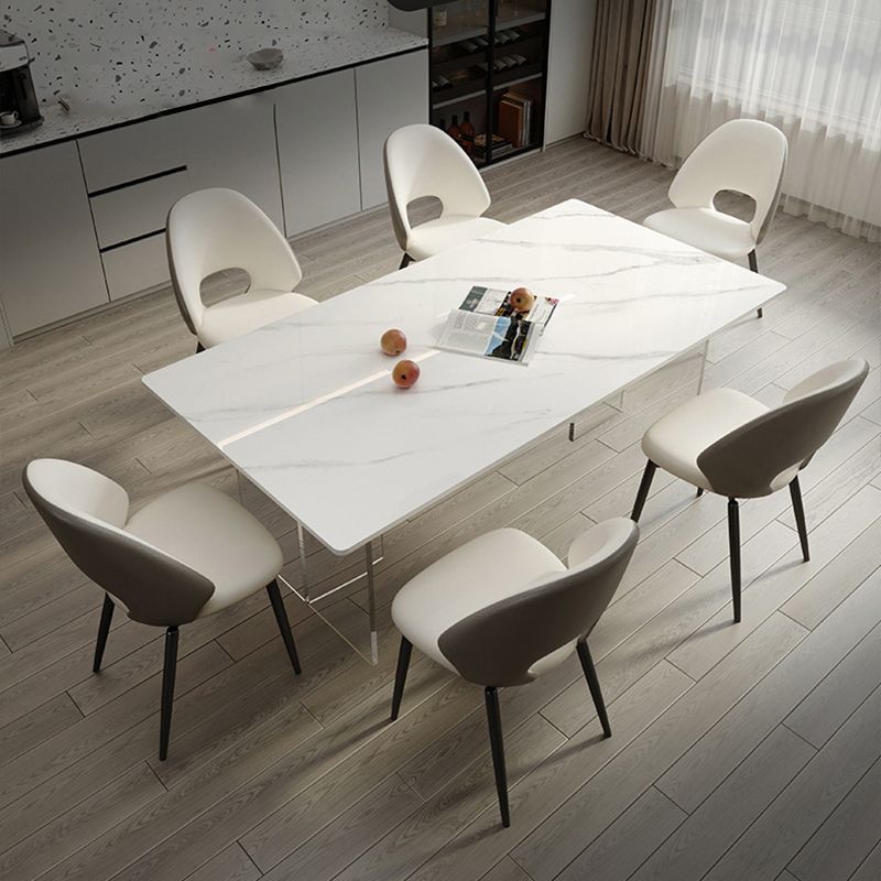 Modern Dining Set 1/4/5/7 Pcs Acrylic Pedestal Dining Table with Chairs Clearhalo 'Dining Room Sets' 'Dining Tables & Seating' 'dining_room_set' 'furn' 'furn_dining_room_set' 'Furniture' 'Kitchen & Dining Furniture' 1200x1200_18df36de-87c9-4b8e-8cf4-0a180ba31106