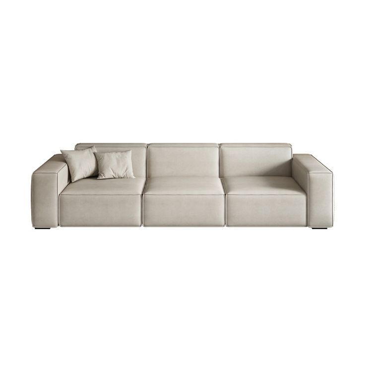 正方形のアーム3シーターソファコンテンポラリーフェイクレザーミニマリストソファ