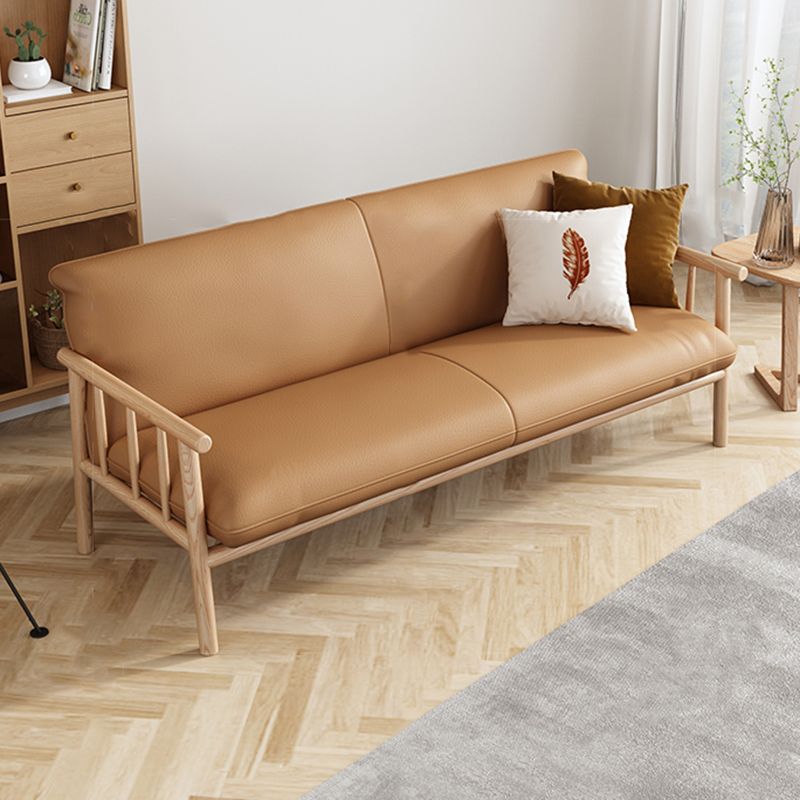 フェイクレザーソファ28.74 "d x 30.31" hリビングルーム用の正方形のアームソファ