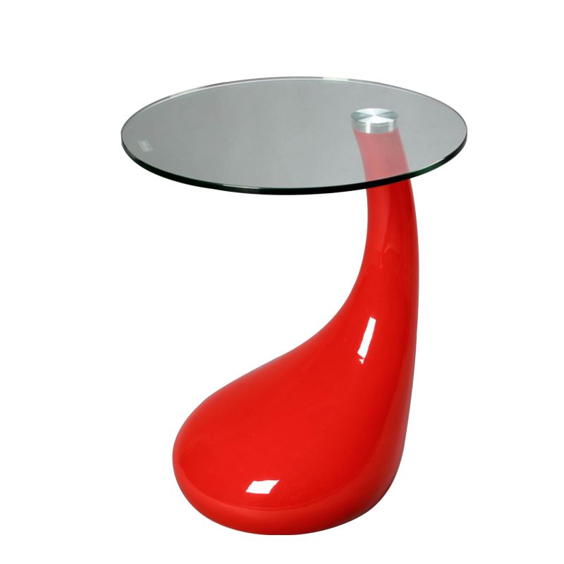 Contemporary End Table Glass Round Plastic Pedestal Living Room Side Table Clearhalo 'Coffee & Accent Tables' 'End & Side Tables' 'end_side_tables' 'furn' 'furn_end_side_tables' 'Furniture' 'Living Room Furniture' 1200x1200_18e48346-d174-4b24-bc05-b816730225f4