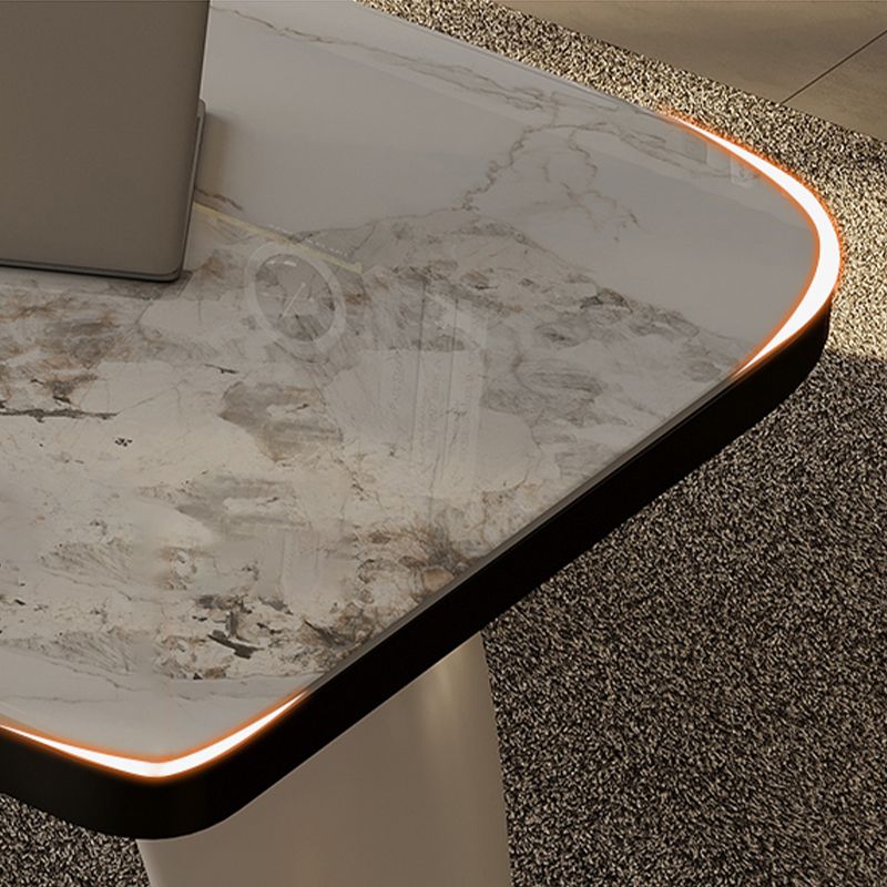 Modern Stone Office Desk Rectangular Shape Task Desk with 3-Drawers for Office Clearhalo 'furn' 'furn_office_desk' 'Furniture' 'Office Desks' 'Office Furniture' 'office_desk' 1200x1200_18e4912e-f582-46ba-ae69-0339637c8c80