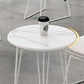 Mesa de comedor al aire libre con trípode Mesa de cena moderna con base metálica y tapa de piedra